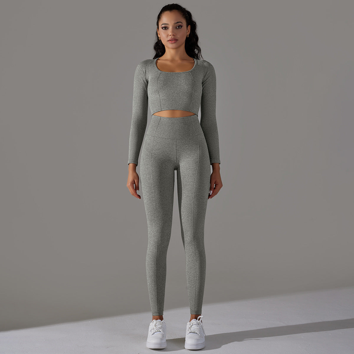 "Knitted Polka Dot Jacquard High Elastic Tight Breathable Yoga Clothes Suit"