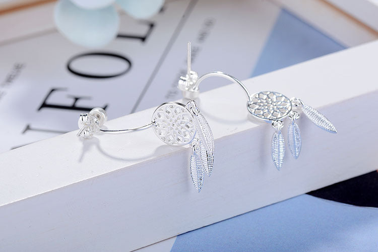 "Women's Fashion Feather Dream Catcher Ear Studs – Boho-Chic Statement Jewelry"