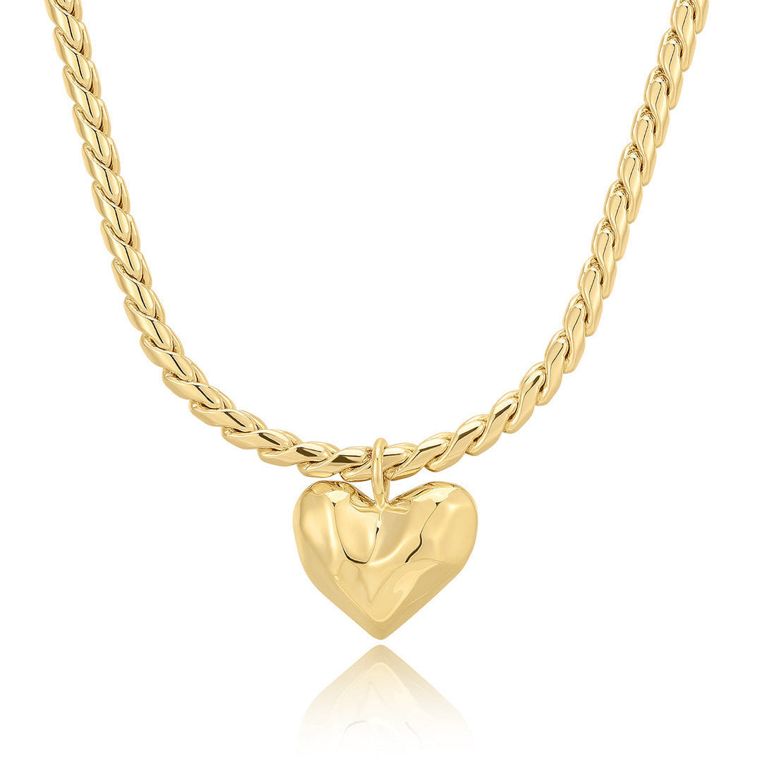 Retro Irregular Heart Necklace Heavy Industry