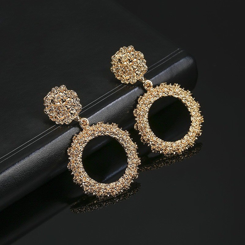 European And American Style Metal Round Earrings