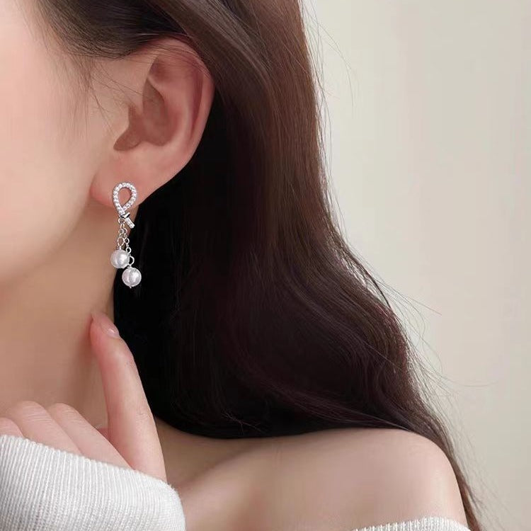 "Luxury Full Diamond Pearl Golden Earrings for Women – Elegant & Glamorous Statement Jewelry"