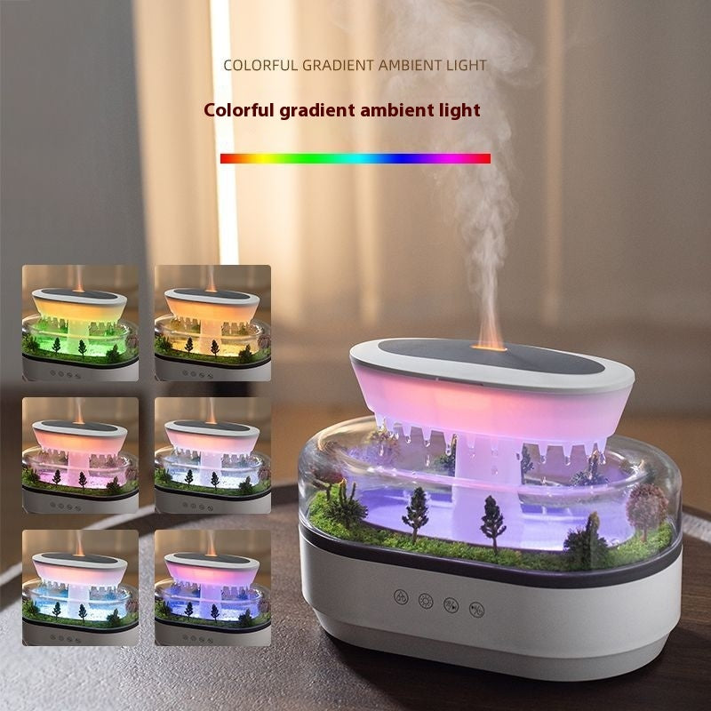 "Micro Landscape Aroma Diffuser: Raindrop Humidifier for a Relaxing Bedroom Atmosphere"