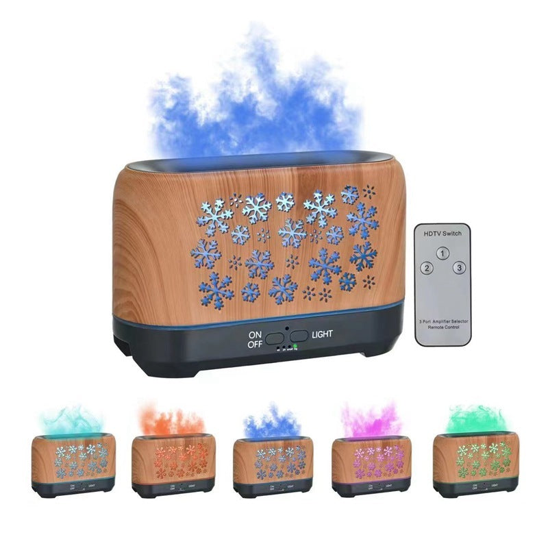 "Christmas Snowflake Pattern Humidifier: Colorful Aromatherapy Diffuser for a Festive Atmosphere"