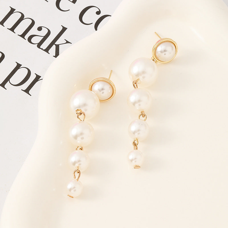 Light Luxury French Retro Temperament Large Pearl Earrings