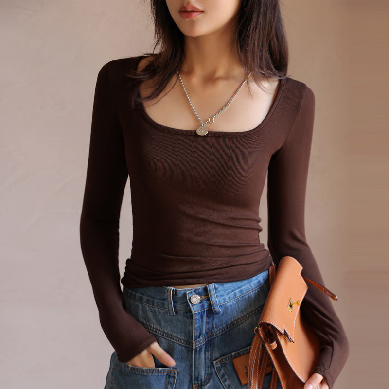 "Korean Slim Fit Long Sleeve Top – Stylish Inner Wear for a Flawless Look"