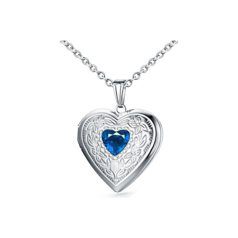 "12th Month Birthday Zircon Stainless Steel Necklace – Elegant Birthstone Jewelry for Women"