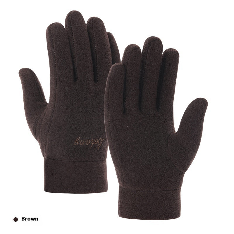 "Autumn and Winter Warm Polar Fleece Gloves – Thick, Fashionable Riding Gloves"