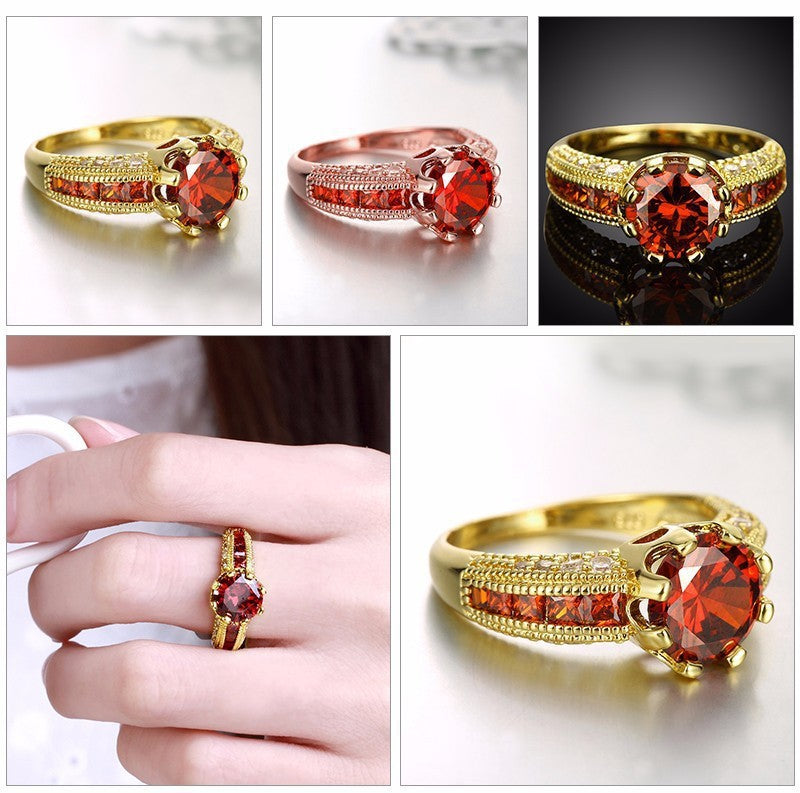 Fashion Personality Rhinestone Zircon Couple Ring