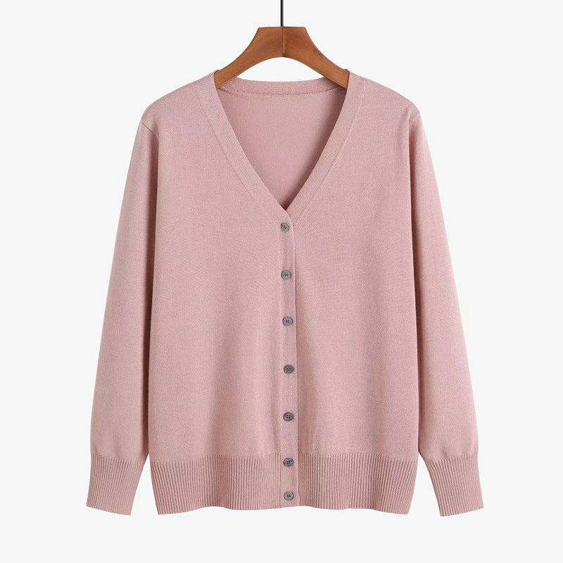 "Autumn & Winter V-Neck Knitwear Long-Sleeved Cardigan – Cozy and Stylish Essential for the Season"