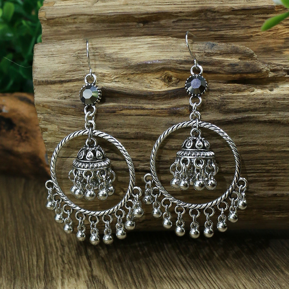 "Vintage Ethnic Style Bell Earrings – Timeless Elegance in Retro Design"