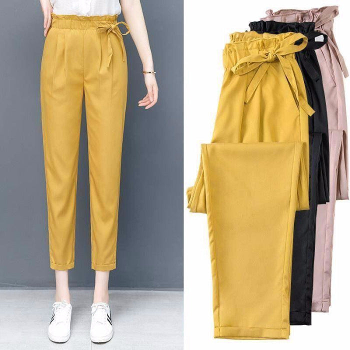 "Slim Feet Cropped Tapered Harem Casual Pants – Stylish Comfort for Everyday Wear"