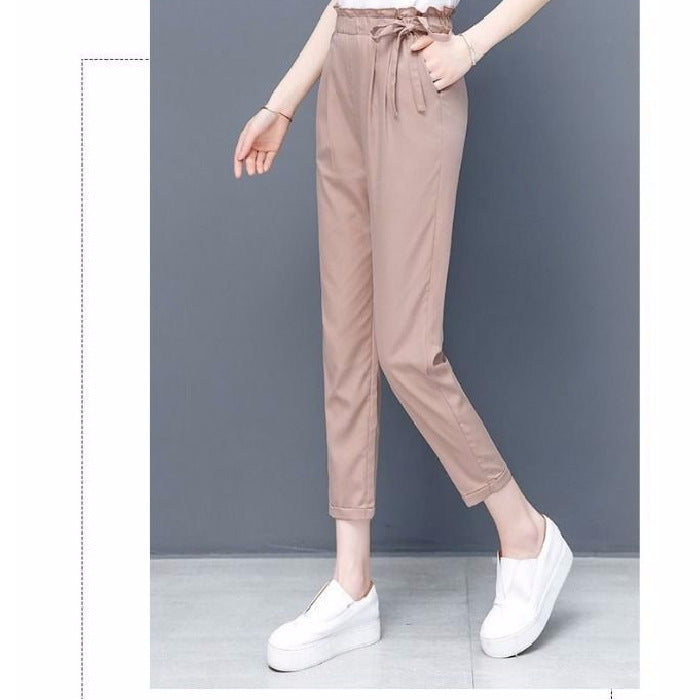 "Slim Feet Cropped Tapered Harem Casual Pants – Stylish Comfort for Everyday Wear"