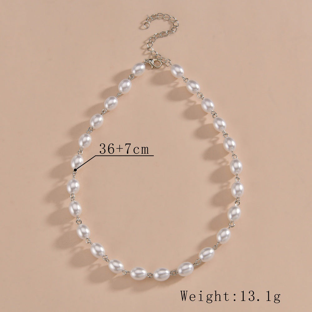 "Simple Graceful Pearl Single Layer Ladies Clavicle Chain"