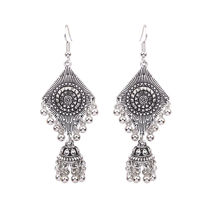 "Vintage Ethnic Style Bell Earrings – Timeless Elegance in Retro Design"