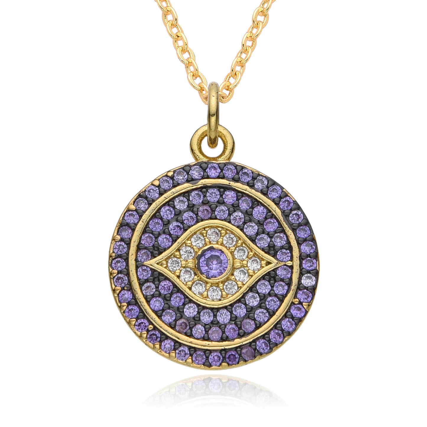 "Bold European & American Devil's Eye Necklace – Exaggerated Round Pendant for Statement Style"