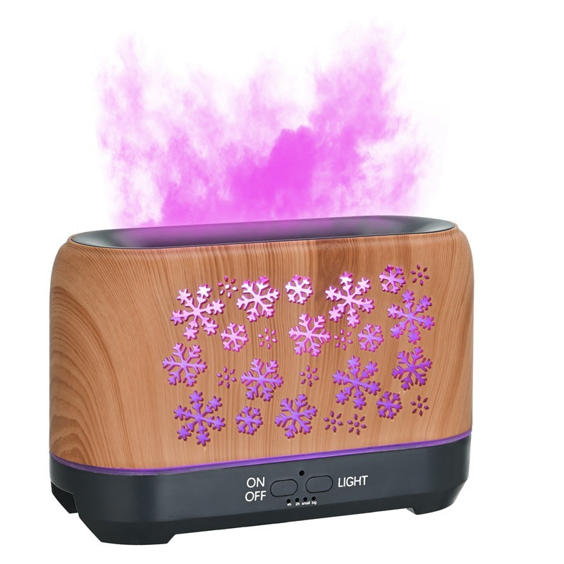 "Christmas Snowflake Pattern Humidifier: Colorful Aromatherapy Diffuser for a Festive Atmosphere"