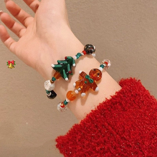 Christmas Tree Glaze Beaded Bracelet Light Luxury