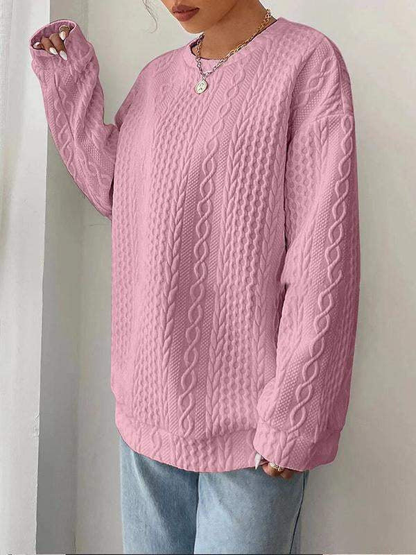 "Women's Casual & Comfortable Jacquard Round Neck Sweater – Effortless Style Meets Cozy Comfort"