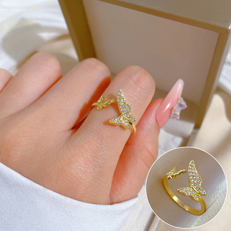 "Elegant High-Grade Zircon Ring for Women – Adjustable & Luxurious Design"