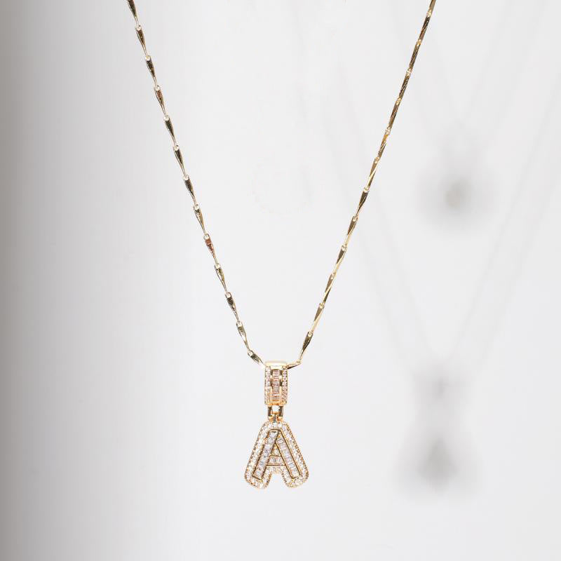 "Diamond Crystal Candy 26-Letter Double-Layer Necklace"