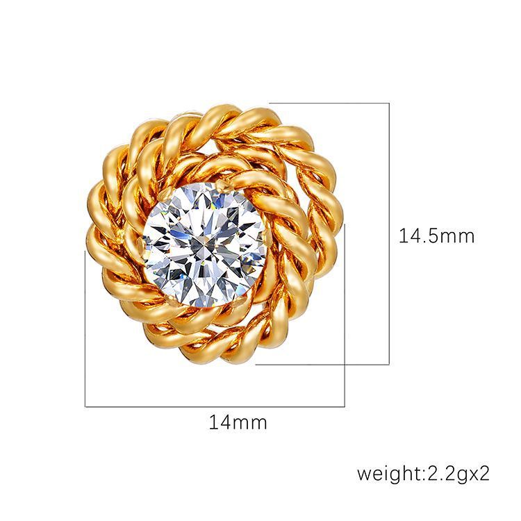 "Retro Trendy Rose Zircon Stud Earrings – Elegant Vintage-Inspired Glamour"