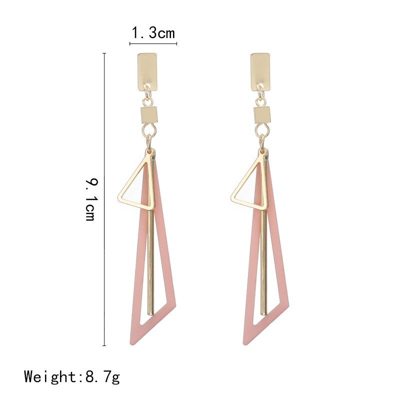 Korean Long Statement Geometric Triangle Tassel Dangle Drop Earrings For Women Earrings Fashion Jewelry Oorbellen Brincos