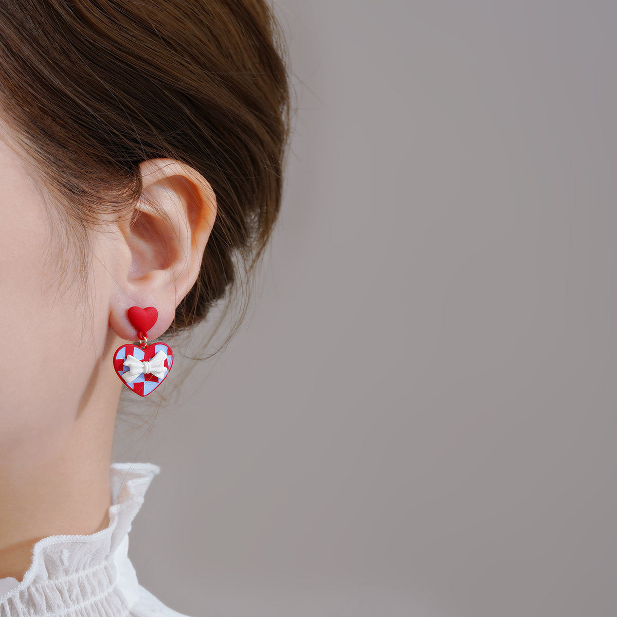 "Red Love Bow Earrings – Sweet & Elegant Design for Women | Perfect Christmas & Valentine's Day Gift"