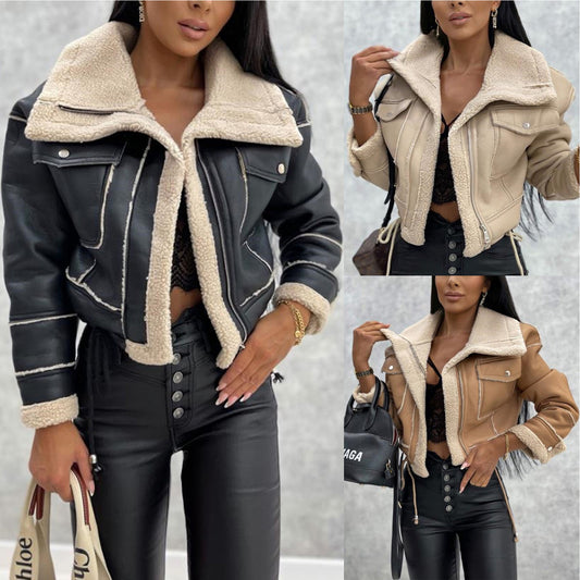 "Women's Zipper Motorcycle Jacket – Chic & Edgy Outerwear for Every Occasion"