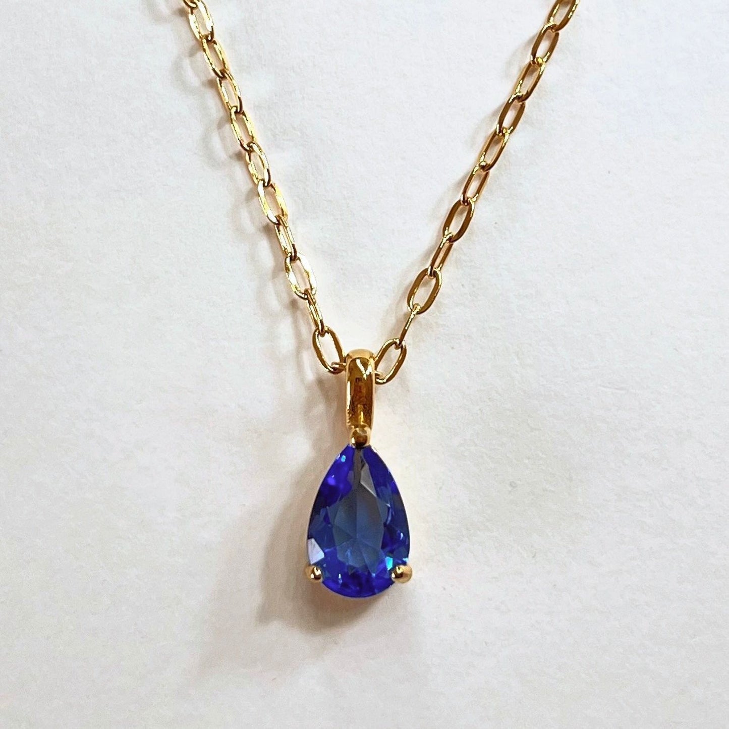 "Water Drop Teardrop Necklace – December Birthstone Jewelry Gift for Women"