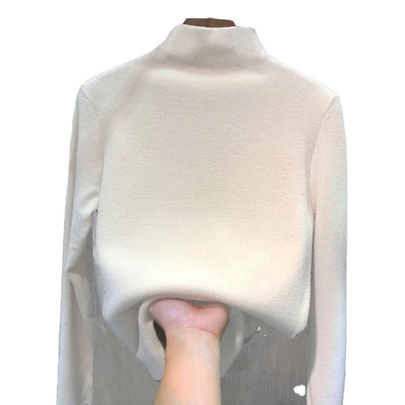 "Korean Style Solid Color Long Sleeve Top for Students"