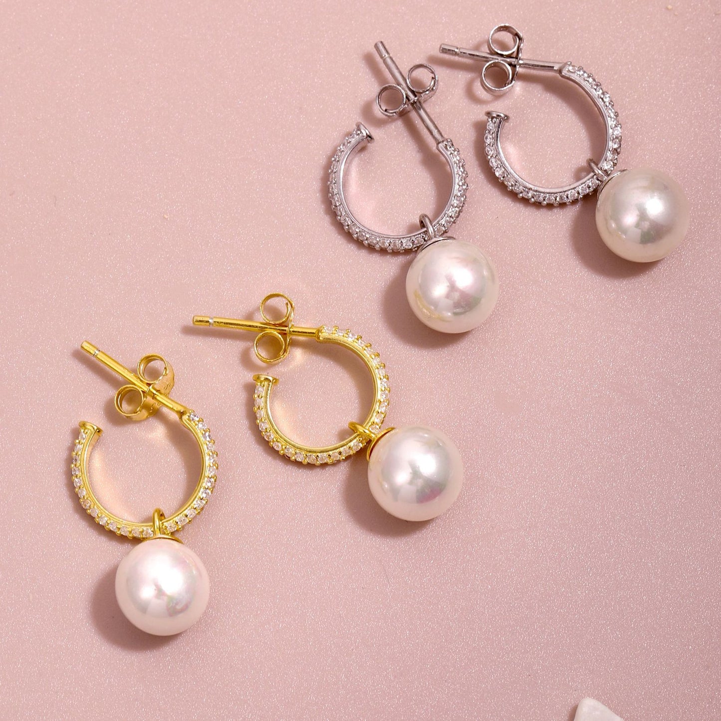 "Korean Style INS Sterling Silver Pearl Earrings – Light Luxury Special-Interest Design for Elegant Fashion"