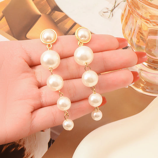 Light Luxury French Retro Temperament Large Pearl Earrings