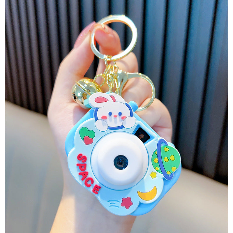 "Bunny Starry Sky Projection Camera-Shaped Keychain Pendant – Adorable and Magical Accessory"