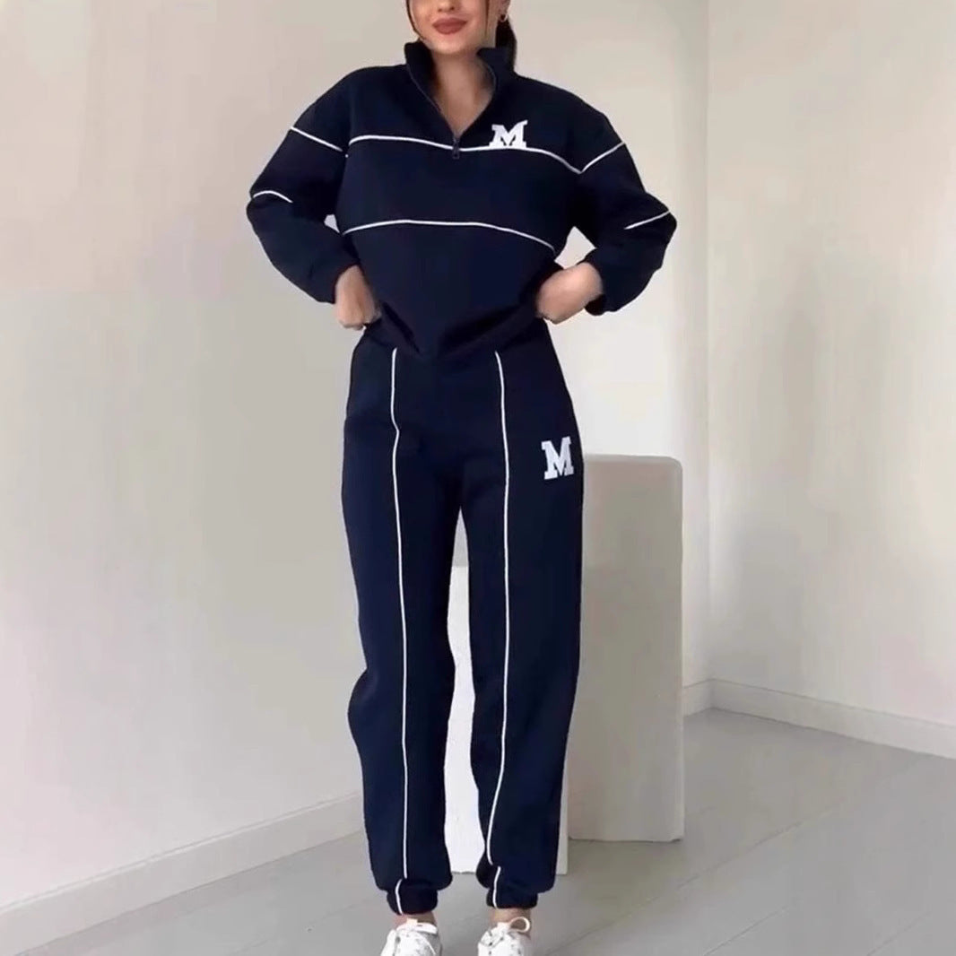 "Women's 2-Piece Lounge Set – Hoodless Pullover Sweatshirt and Baggy Sweatpants with Pockets"