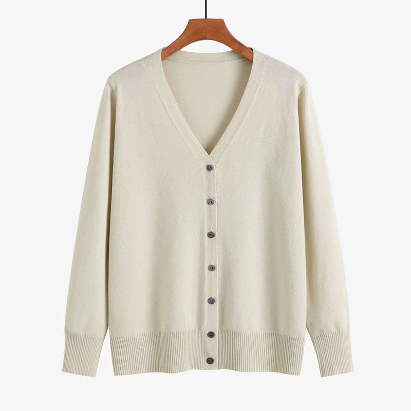 "Autumn & Winter V-Neck Knitwear Long-Sleeved Cardigan – Cozy and Stylish Essential for the Season"