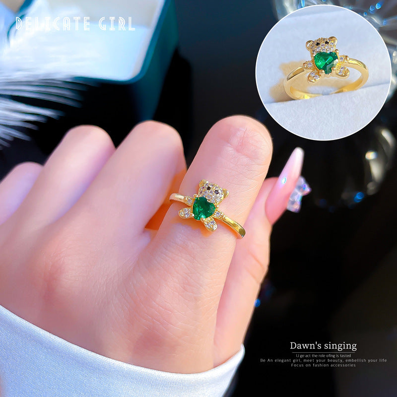 "Elegant High-Grade Zircon Ring for Women – Adjustable & Luxurious Design"