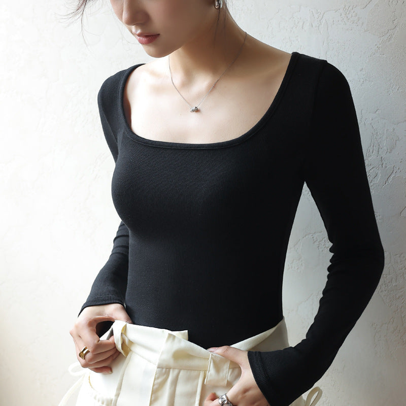 "Korean Slim Fit Long Sleeve Top – Stylish Inner Wear for a Flawless Look"