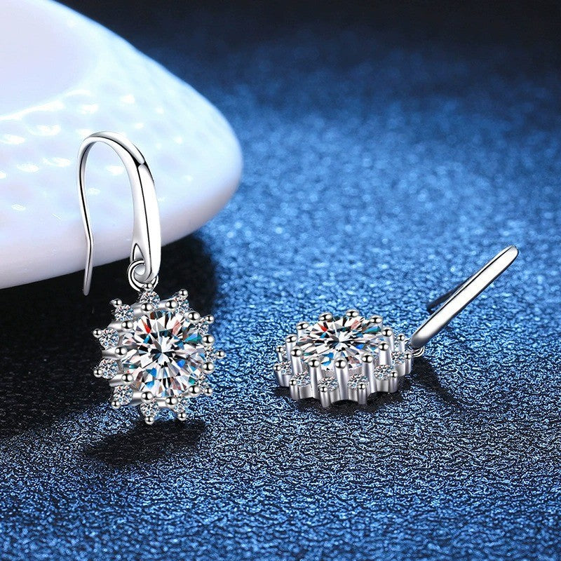 Light Luxury Temperament SUNFLOWER Ear Hook Female Super Shiny Fairy