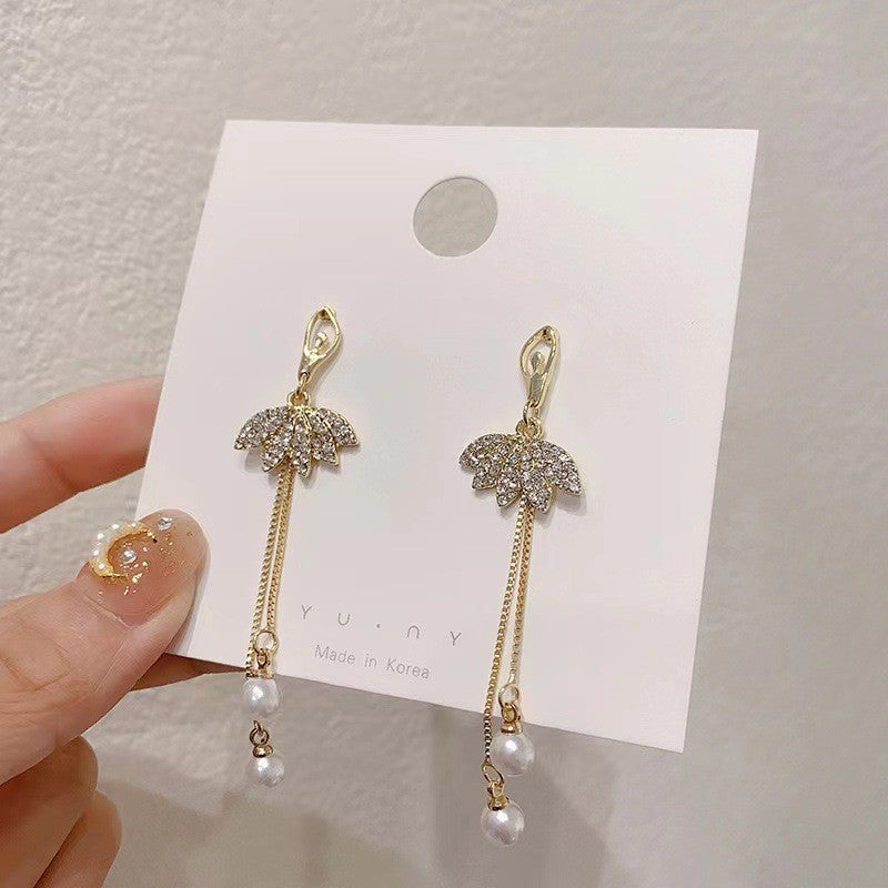 Ballet Women's Earrings Long Pearl