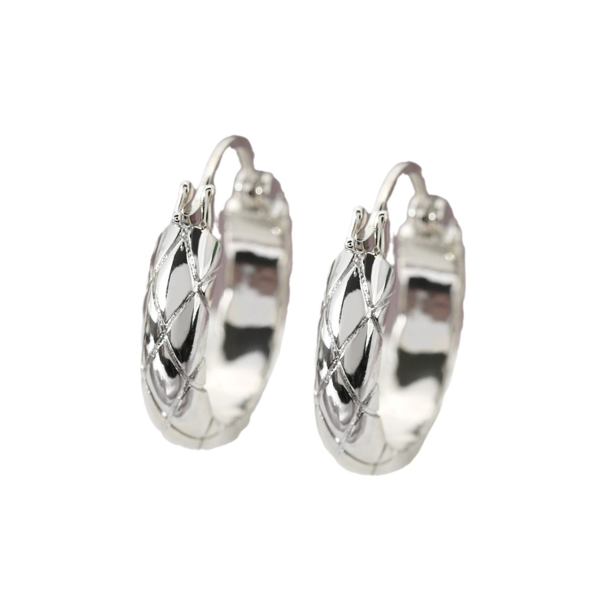 Cross-border European And American Stylish Glossy Diamond Plaid Earrings