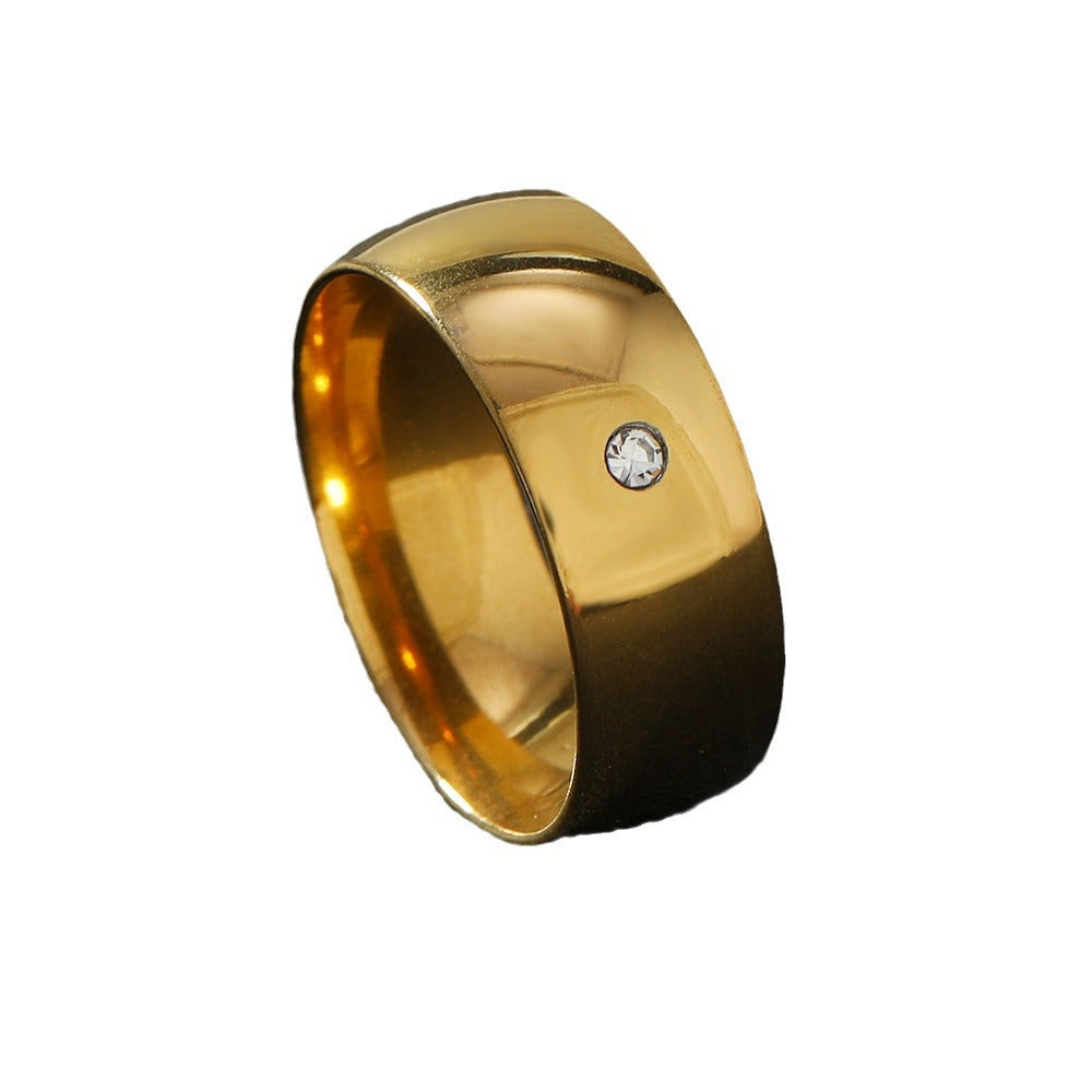 Fashion Titanium Steel Ring Female Does Not Fade 8mm