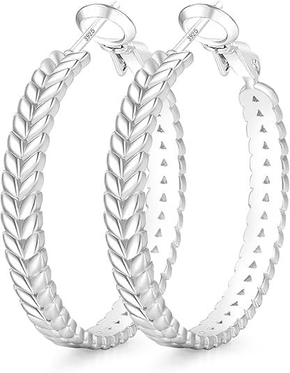 Thick Silver Earrings Wheat Ring Fashion