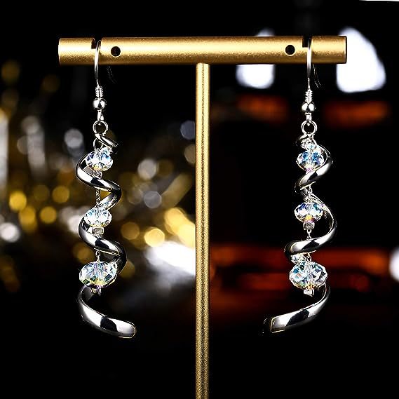 Fashion Spiral Ribbon Multi-drop Teardrop Earrings