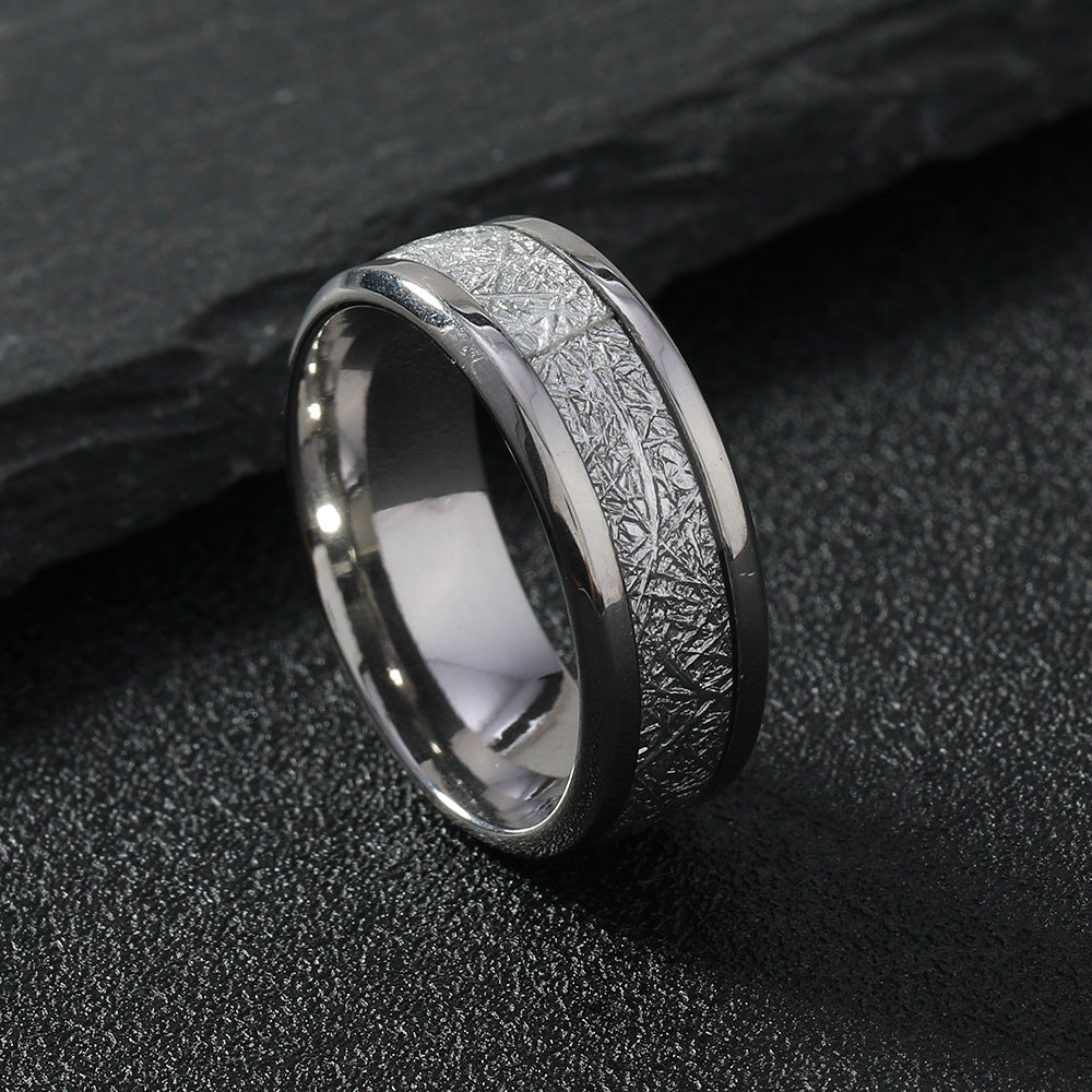 Stainless Steel Ornament Fog Pattern Ring Men's and Women's Fashion