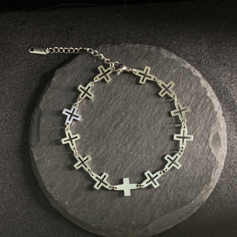 Cross Bracelet For Men And Women Retro Hip Hop