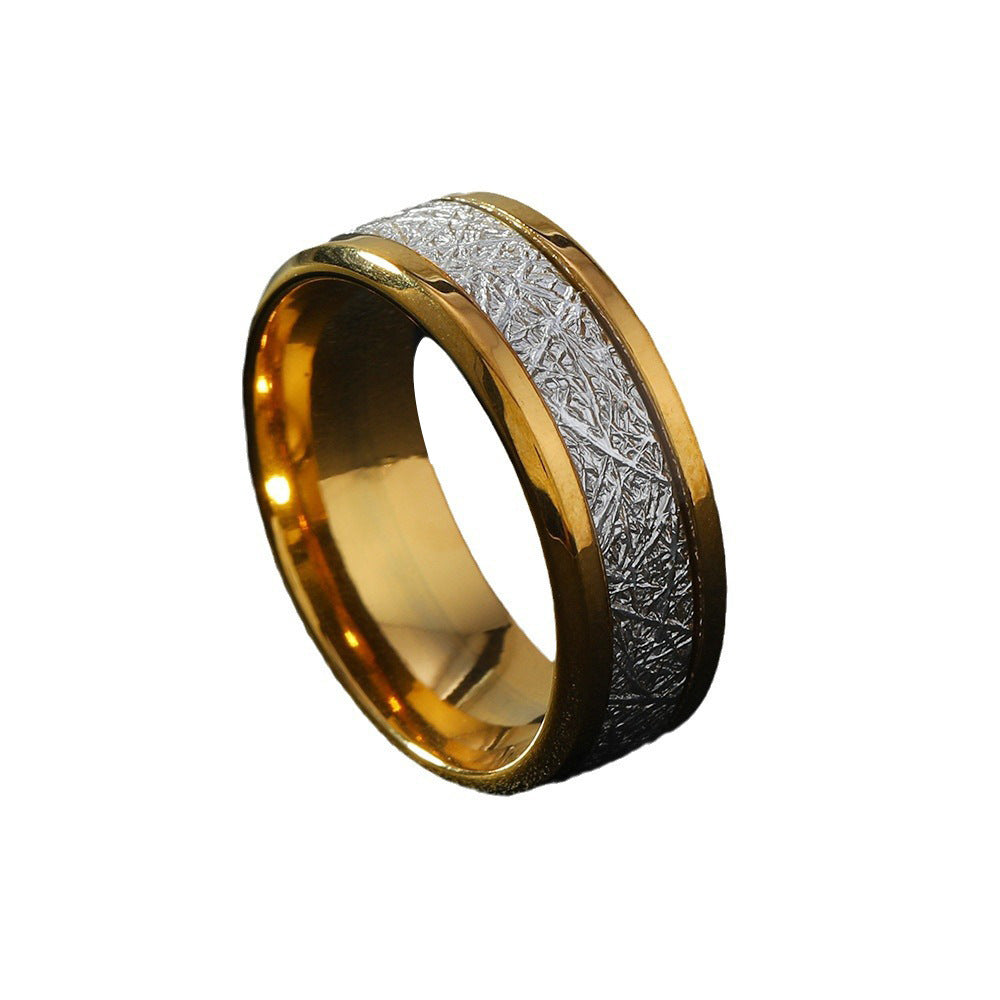 Stainless Steel Ornament Fog Pattern Ring Men's and Women's Fashion