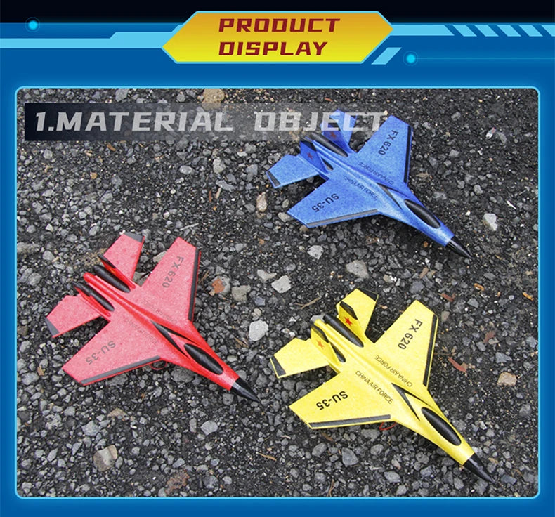 "RC Foam Aircraft SU-35 Plane – 2.4G Remote Control Glider for Kids"