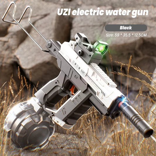 "UZI Hydro Blaster – Electric Space Water Gun with Lights & Triple-Action Play"
