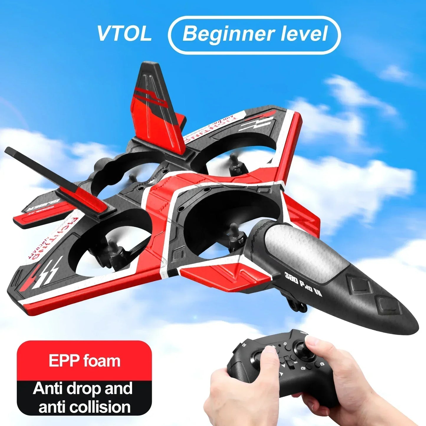 "RC Foam Aircraft Plane with LED Light – 2.4G Radio Control Glider Fighter Airplane for Boys"