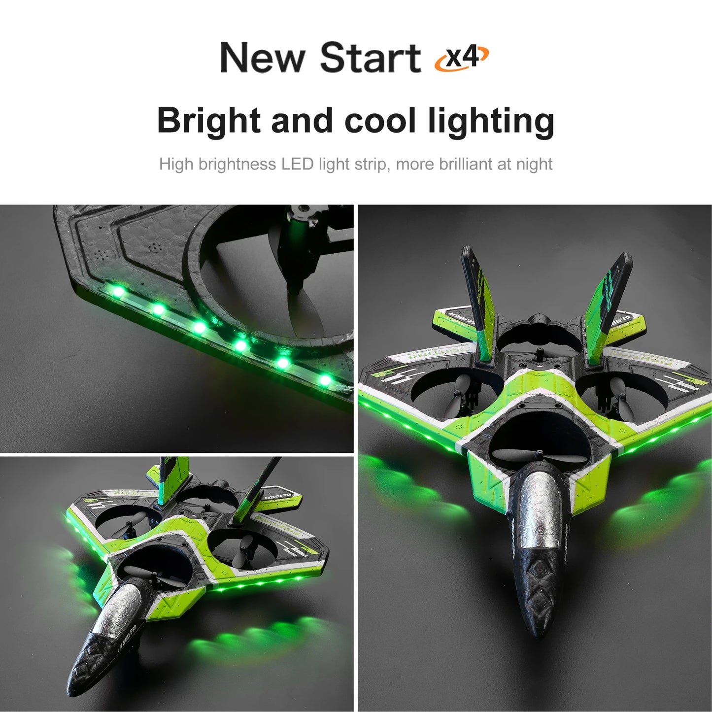 "RC Foam Aircraft Plane with LED Light – 2.4G Radio Control Glider Fighter Airplane for Boys"